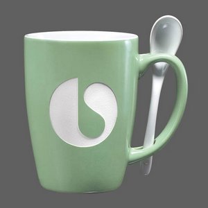 Winfield Mug and Spoon - 15oz Green 