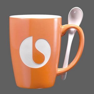 Winfield Mug and Spoon - 15oz Orange 