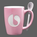 Winfield Mug and Spoon - 15oz Pink