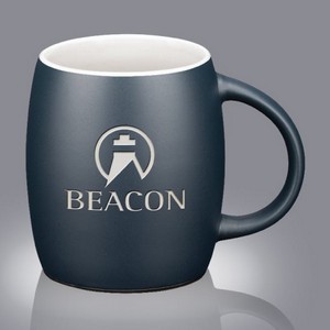 Adelina Barrel Mug - 14oz Black/White 