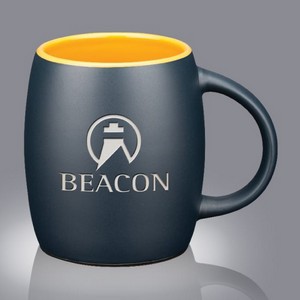 Adelina Barrel Mug - 14oz Black/Gamboge 