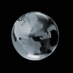 Globe Paperweight - Optical Crystal Award 4 in.