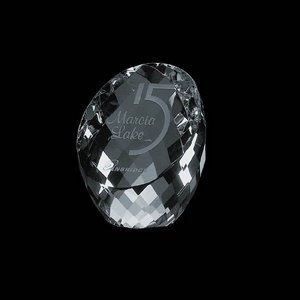 Danbury Slanted Optical Crystal Award Paperweight 2 3/4 in. 