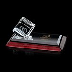 Carlton Bevelled Optical Crystal Cube on Albion Base.