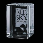 Fulton Cube - Optical Crystal Paperweight 3 .5x5 in.