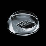 Slanted Glass Dome Engraved Paperweight - 3.5 in.