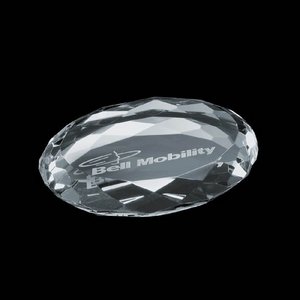 Oval Amherst Paperweight - Optical Crytal Paperweight 4 in. 