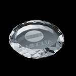 Round Amherst Paperweight - Optical Crytal Paperweight 3.5 in.