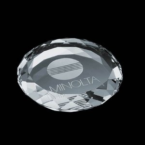 Round Amherst Paperweight - Optical Crytal Paperweight 3.5 in. 