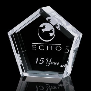 Genosee Award - Optical Crytal Paperweight 4 in. 