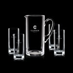 Rexdale Pitcher and 4 Hiball Glasses Engraved