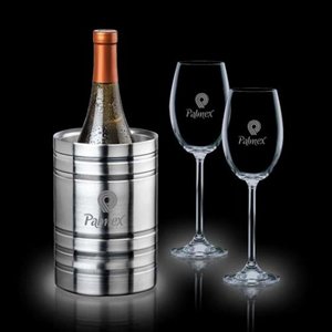 Perla Wine Cooler & 2 Woodbridge Wine Glasses 