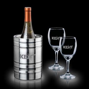 Perla Wine Cooler & 4 Carberry Wine Glasses 