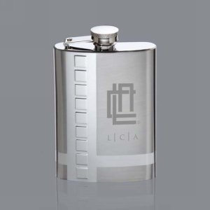 Hobard Hip Flask - 6oz Stainless Steel 