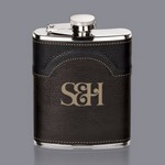Regent Hip Flask - 6oz Two-Tone Leather