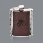 Trubner Hip Flask - 6oz Brown Leather