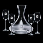 Senderwood Carafe and 4 Wine Glasses Engraved