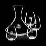 Senderwood Carafe and 4 Brunswick Wine Glasses Engraved