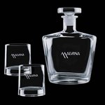 Timmins Decanter and 2 On-the-Rocks Glasses
