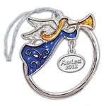 Angel with Trumpet Platinum Sparkling Ornament