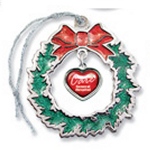 Holiday Wreath Platinum Sparkling Ornament