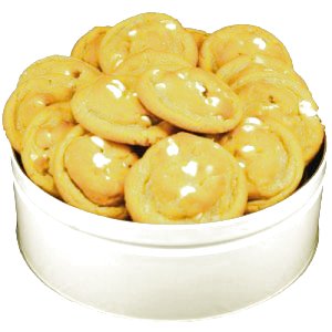 White Chocolate Macadamia Nut Cookies In Regular Size Gift Tin 