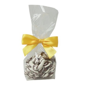 Chocolate Mini Pretzels in Mini Clear Gift Bags (18 pretzels) 