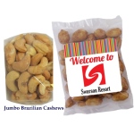 Jumbo Brazilian Cashews in Individual Logo Clear Bags  (1 oz.)