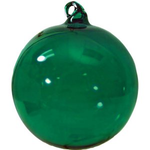Glass Christmas Ornaments Hand Blown - Green Ornament 