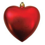 Red Heart Shape Plastic Shatterproof Ornament