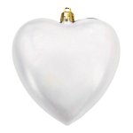 Heart Shape Plastic Shatterproof - White Ornament