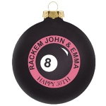Customized Glass Christmas Ornaments Black