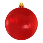 USA Made Christmas Ornament Flat Shatterproof- Translucent Red