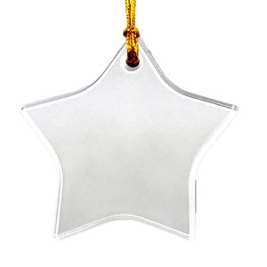 Clear Acrylic Star Ornament Suncatcher with Imprint 
