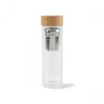 Eden Double Wall Bamboo Glass Bottle - 13.5 Oz. Clear