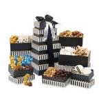 Elegant Gourmet Sweet and Savory Tower - Black and White Stripe