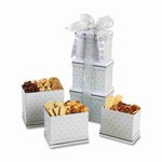 Moroccan Mosaic Gourmet Treats Tower - Light Grey Moroccan Pattern