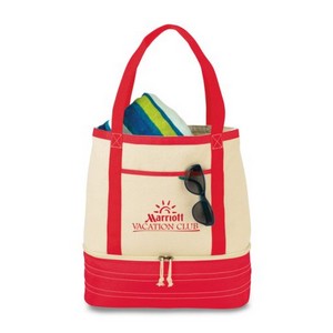 Coastal Cotton Insulated Tote Red/Natural 