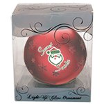 Red  Custom Christmas Ornaments - Light-Up Glass Ornament 