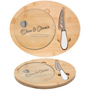 Three Piece Cheese Board Set with Logo 