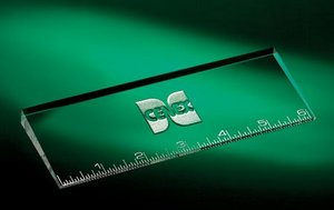 Oblique Optic Crystal Ruler 6