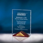 Crystal Plaque With Cherry Wood Base  - LG