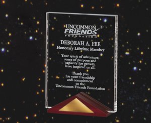 Crystal Plaque With Cherry Wood Base  - LG 