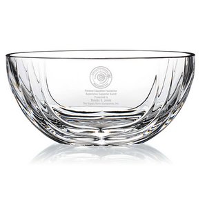 Large Sculpted Lead Crystal Oval Bowl 