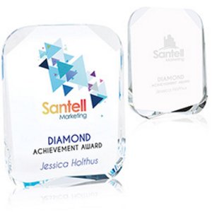 Beveled Corners Crystal Award - Large 