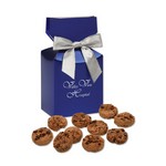 Gourmet Bite-Sized Chocolate Chip Cookies in Blue Premium Delight