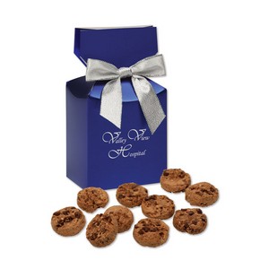 Gourmet Bite-Sized Chocolate Chip Cookies in Blue Premium Delight 