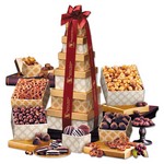 Golden Delights Tower - Burgundy Ribbon