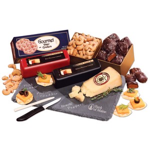 Genuine Slate Cheese Plate with Party Favorites - NEW 