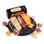 Round Slate Serving Plate with Wisconsin Cheese & Sausage